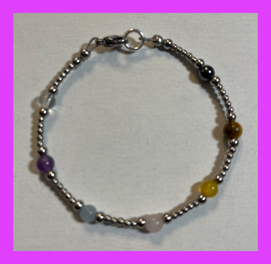 Anklet  with 7 Chakras crystals
